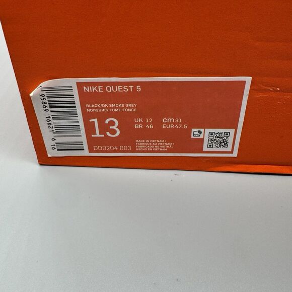 Nike Quest 5 Sneakers Black Athletic Road Running Shoes Men's Size 13 DD0204-003 - Picture 11 of 11